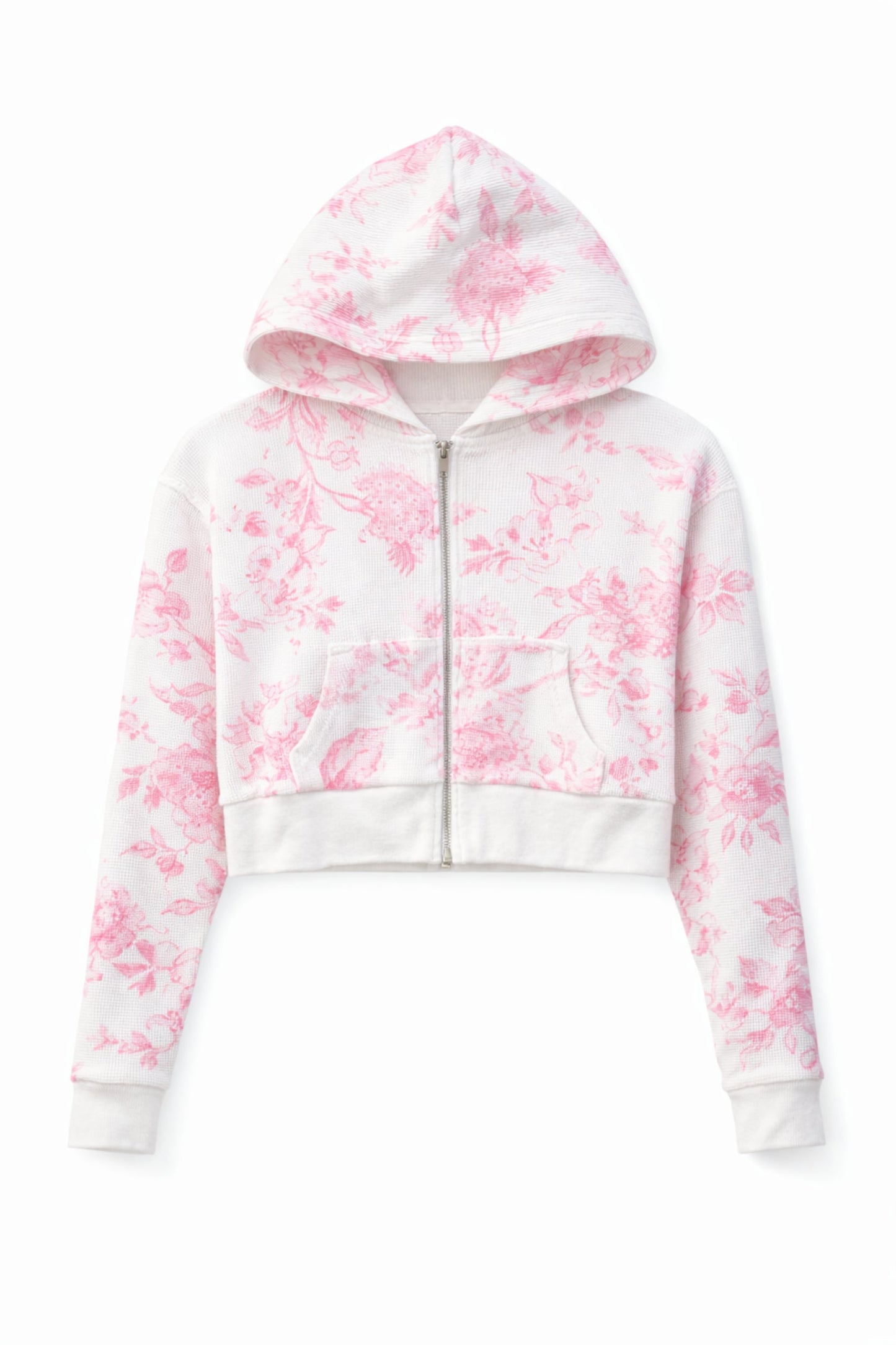 JUNIOR BRYNN WAFFLE PRINTED LOUNGE HOODIE