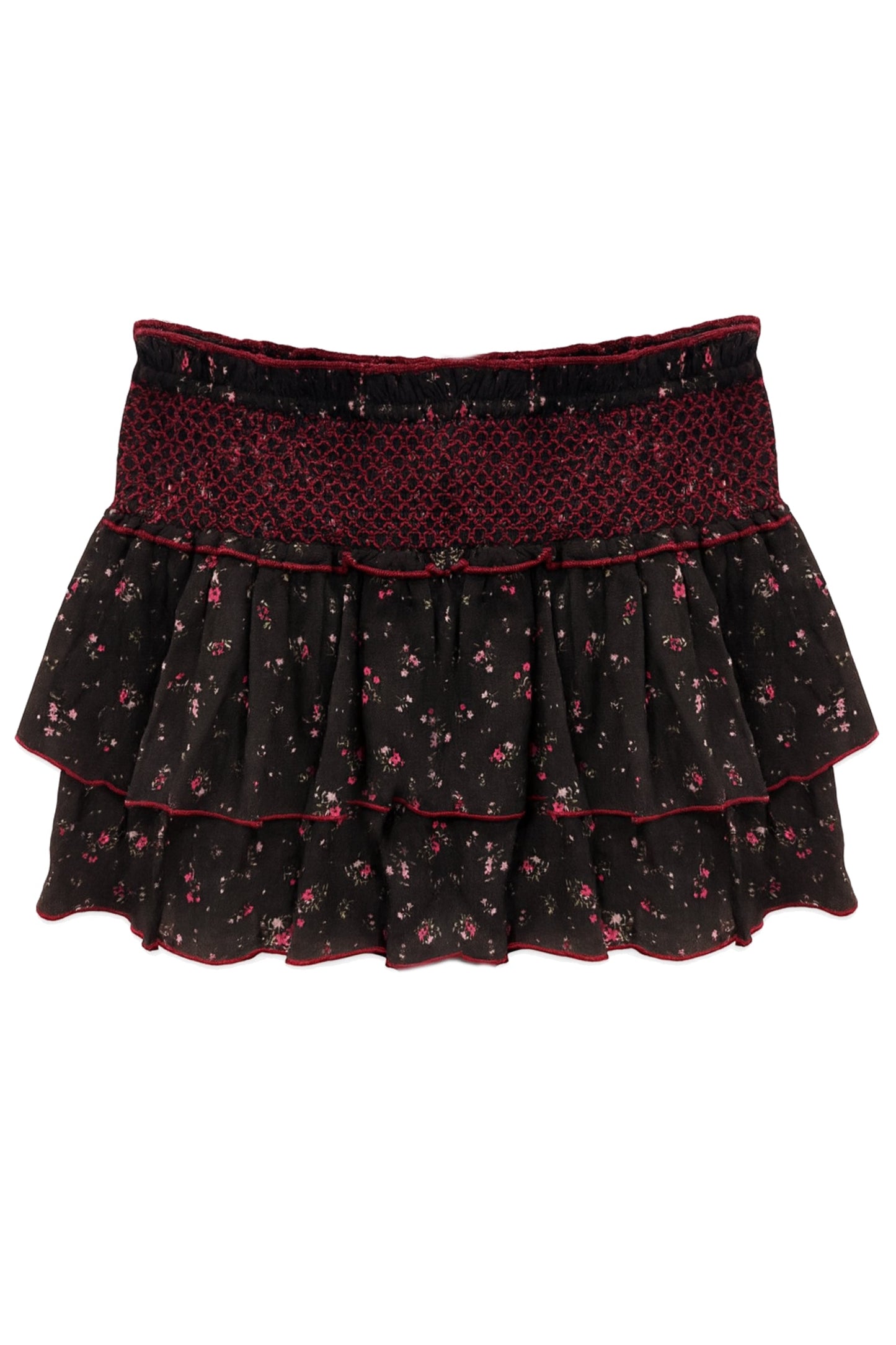 JUNIOR DOMINIQUE PRINTED SMOCKED WAIST RUFFLE SKORT - FINAL SALE