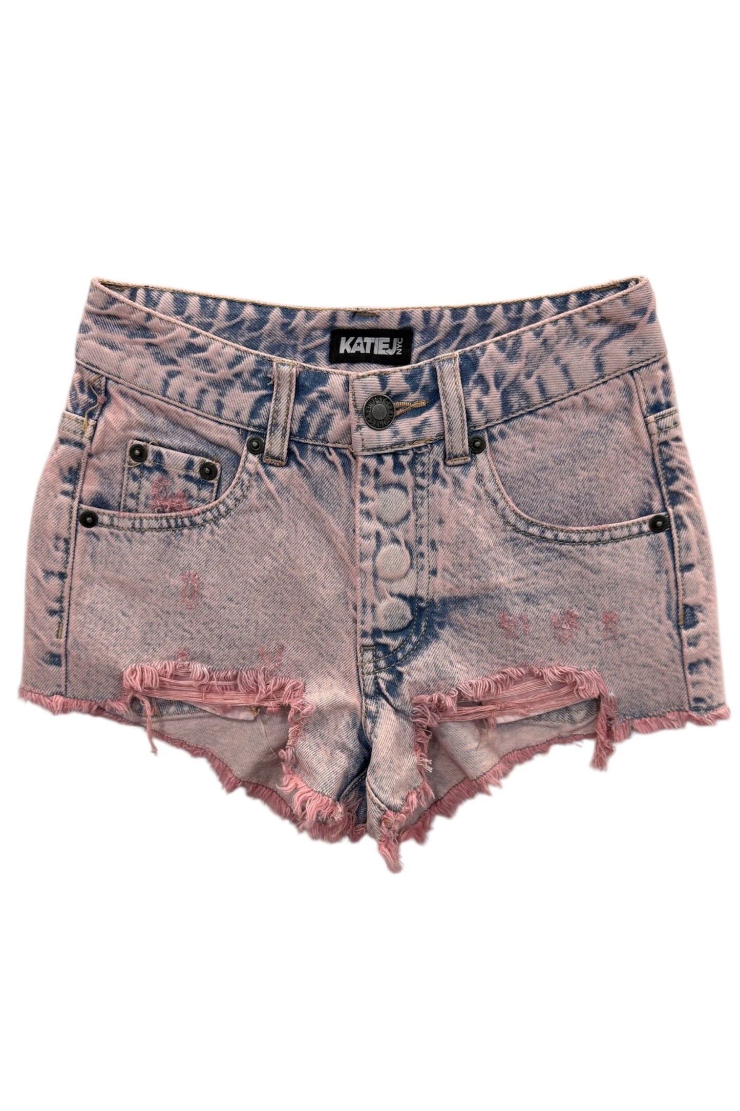 JUNIOR ORLANDO DISTRESSED DENIM SHORTS