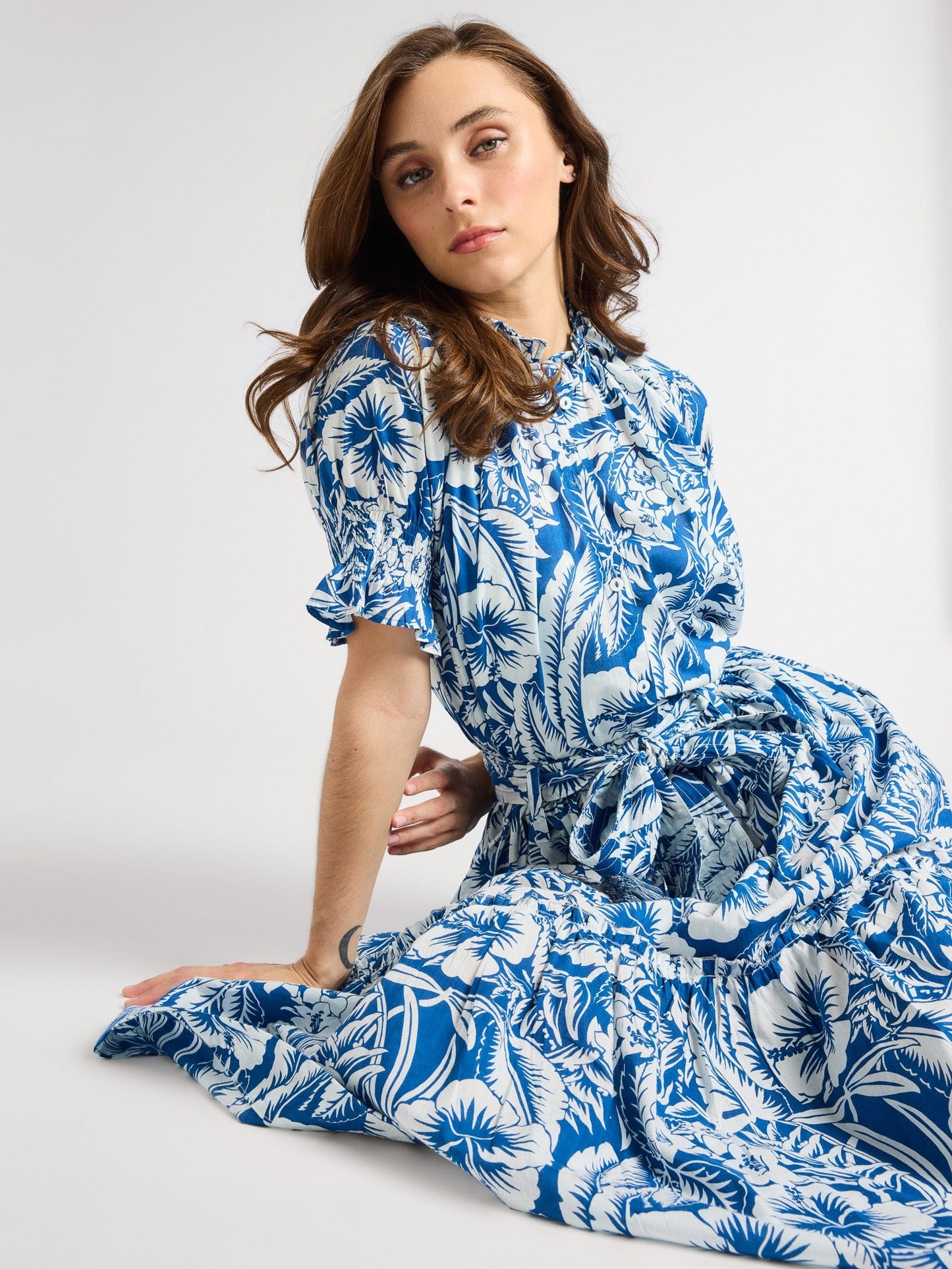 Françoise Skirt in Blue Hibiscus