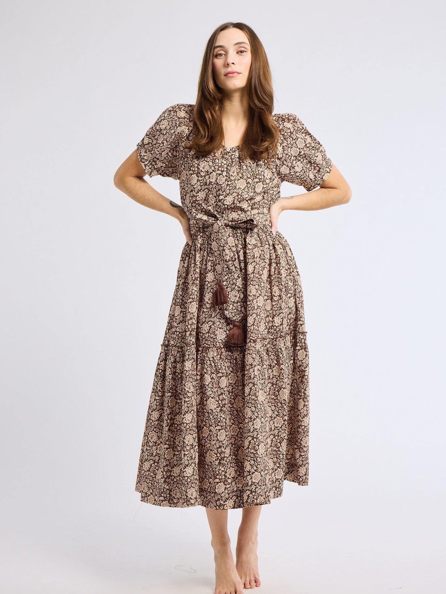 Françoise Skirt in Cocoa Floral
