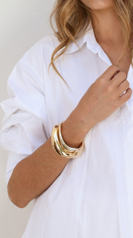 Selena Chunky Bangles 2 Pack - Gold