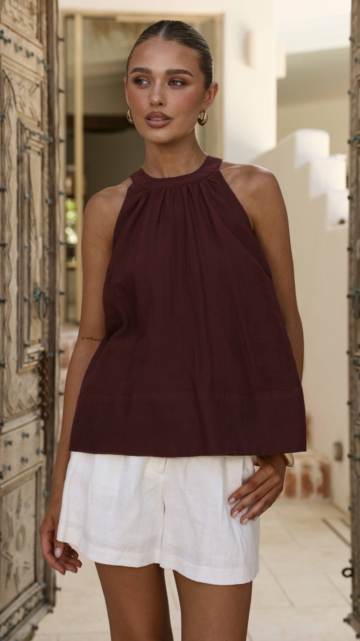Gaia Top - Burgundy