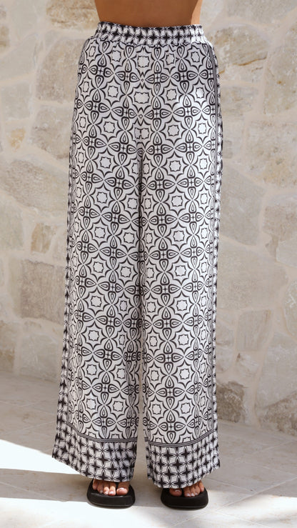 Ollie Pants - Black / White Print