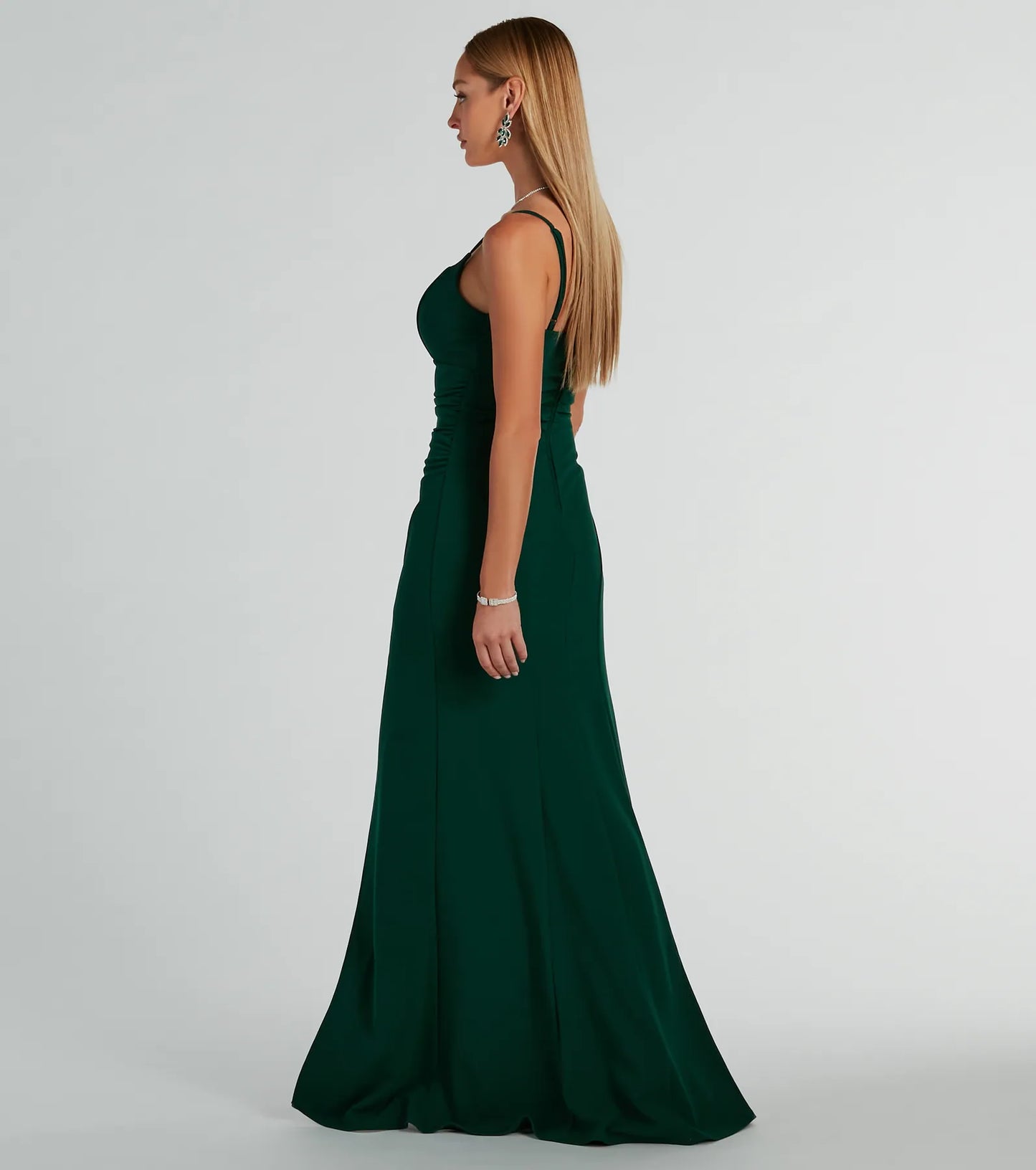 Hillary Sweetheart A-Line Crepe Formal Dress