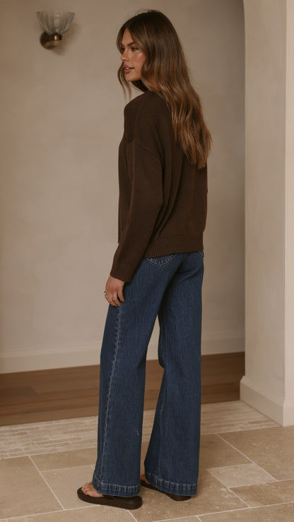 Victoria Long Sleeve Top - Chocolate