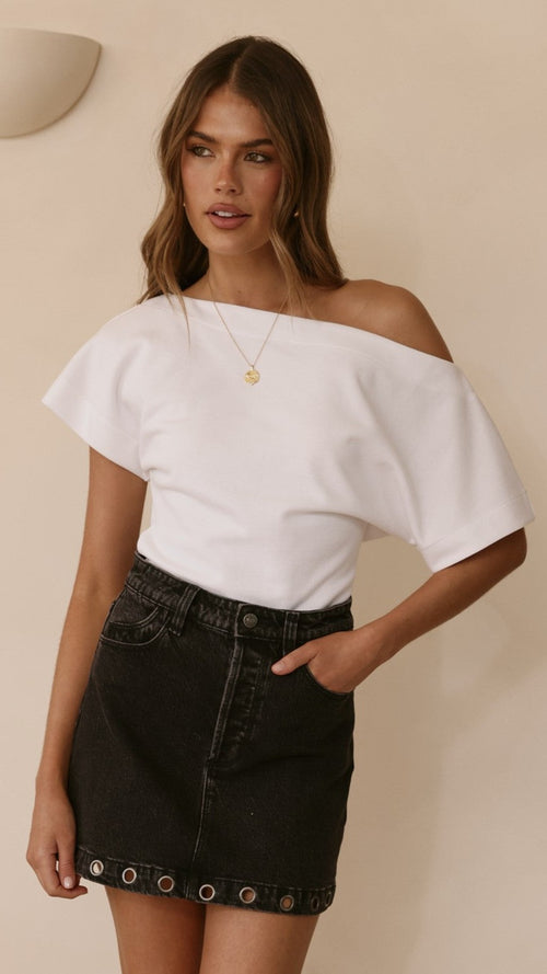 Rollas High Line Mini Skirt - Black Sand Eyelet