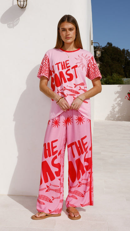 Florrie Tee - Pink/Red Tide
