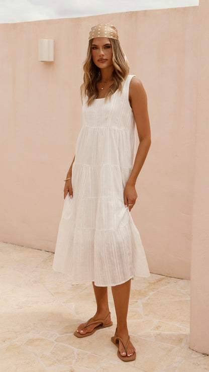 Liza Midi Dress - White
