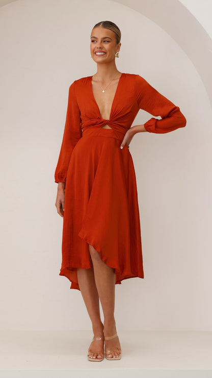 Starry Nights Dress - Rust