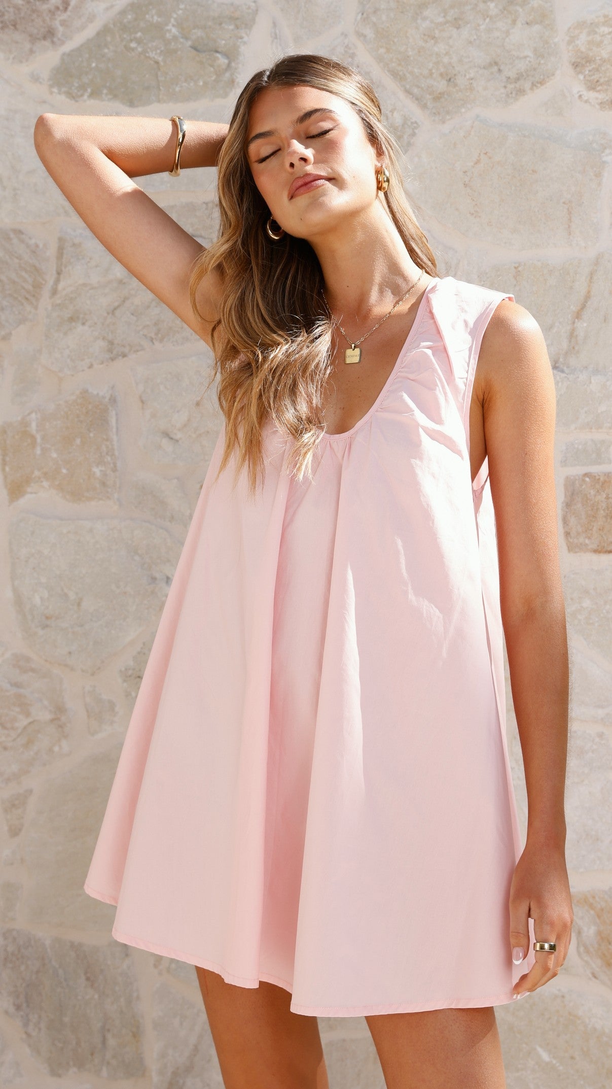 Vanessa Oversized Mini Dress - Pink
