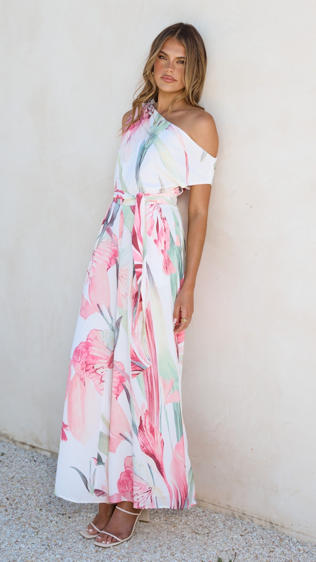 Oasis One Shoulder Jumpsuit - Pink Floral