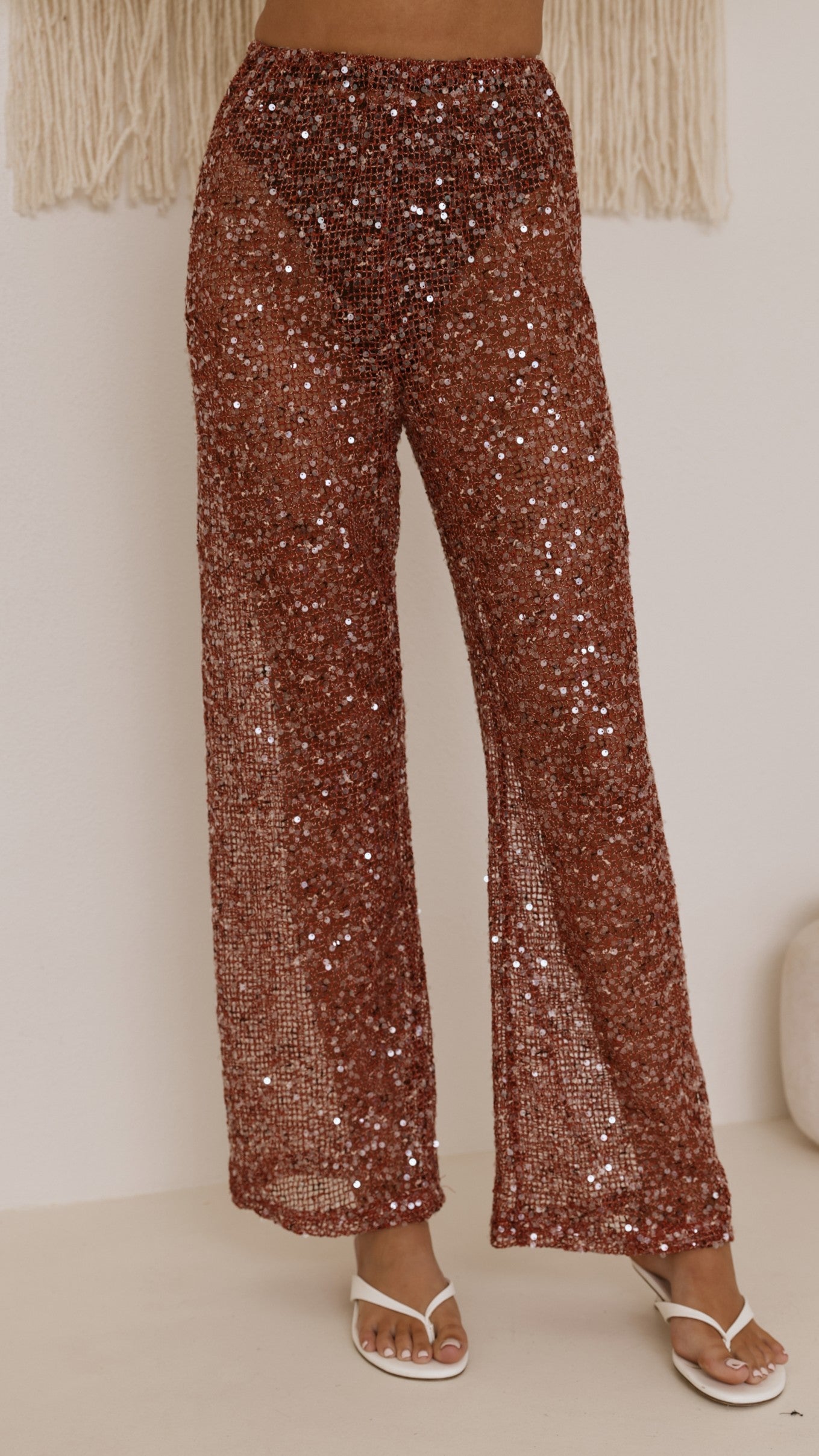 Zinnia Sequins Pant - Rust