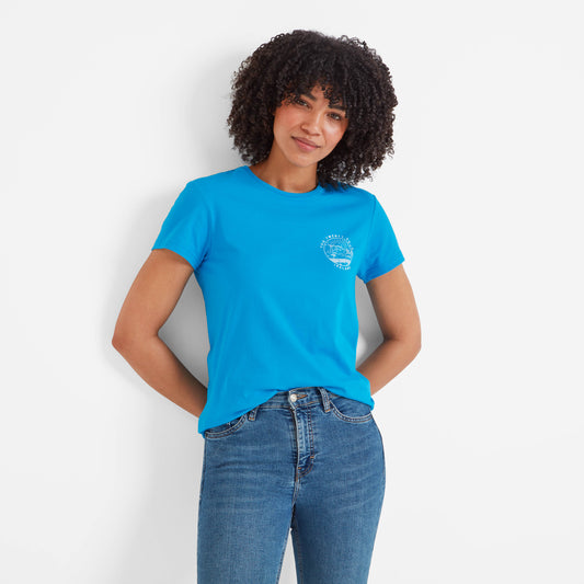 Ireland Womens 100% Cotton T-Shirt - Azure Blue