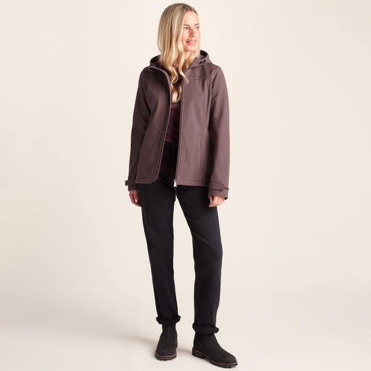 Keld Womens Shower Resistant Hooded Softshell Jacket - Dark Mauve
