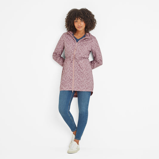 Kilnsey Womens Waterproof Jacket - Dusky Rose Brushstroke Print