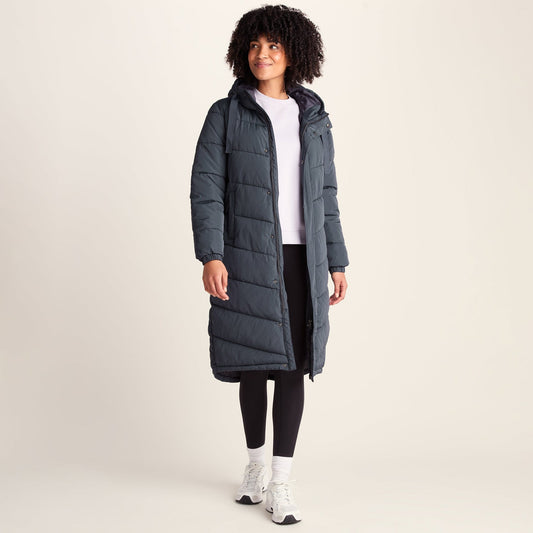 Raleigh Womens Long Insulated Jacket - Washed Blue