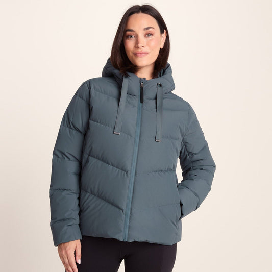 Raleigh Luxe Womens Shower Resistant Down Insulated Jacket - Graphite
