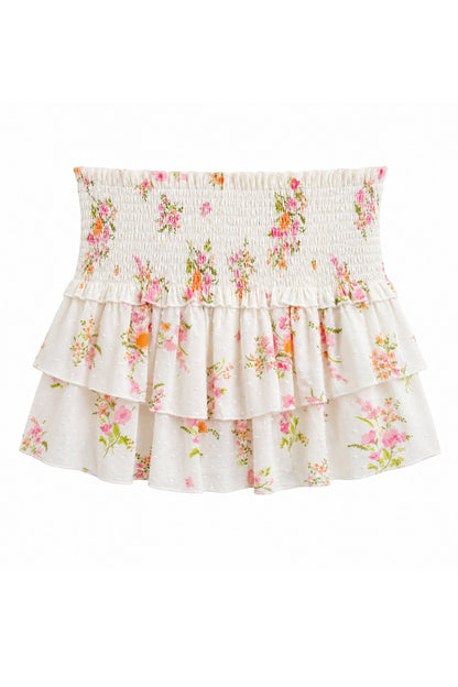 JUNIOR BIANCA PRINTED TIERED RUFFLE SKIRT