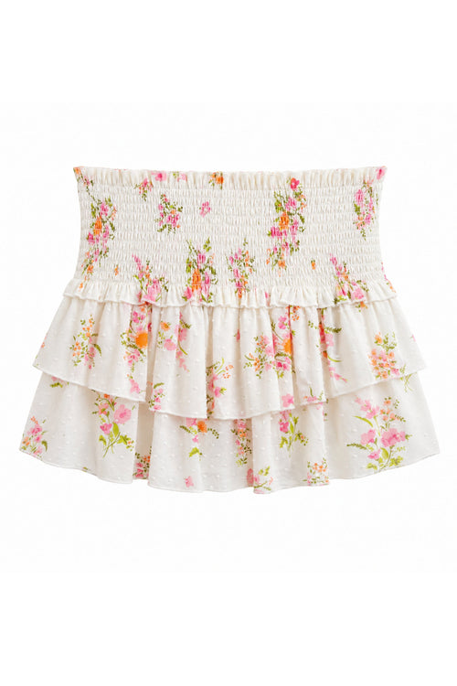JUNIOR BIANCA PRINTED TIERED RUFFLE SKIRT