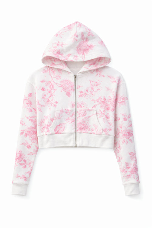 JUNIOR BRYNN WAFFLE PRINTED LOUNGE HOODIE