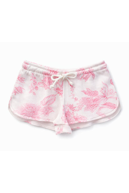 JUNIOR BRYNN WAFFLE PRINTED LOUNGE SHORTS