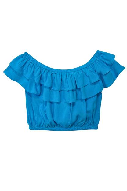 JUNIOR ESME OFF SHOULDER RUFFLE TOP