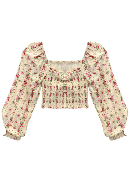 JUNIOR CHLOE PRINTED LONG SLEEVE TOP - FINAL SALE