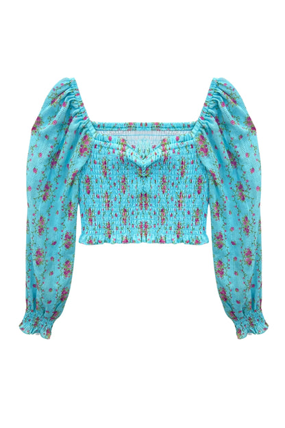 JUNIOR CHLOE PRINTED LONG SLEEVE TOP - FINAL SALE