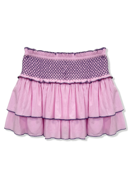 TWEEN DOMINIQUE SOLID SMOCKED WAIST RUFFLE SKORT - FINAL SALE
