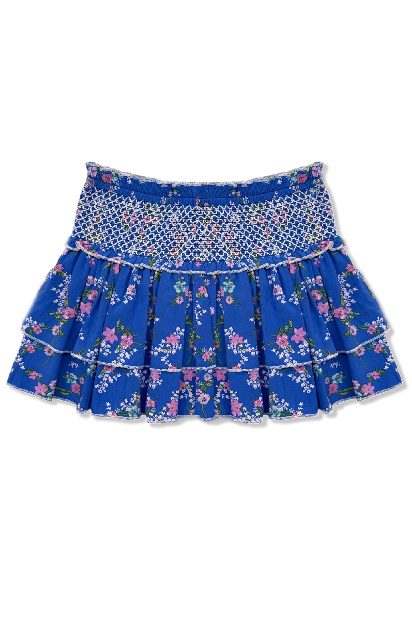 JUNIOR DOMINIQUE PRINTED SMOCKED WAIST RUFFLE SKORT - FINAL SALE