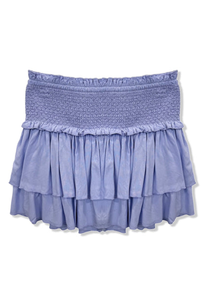 TWEEN DOMINIQUE SOLID SMOCKED WAIST RUFFLE SKORT