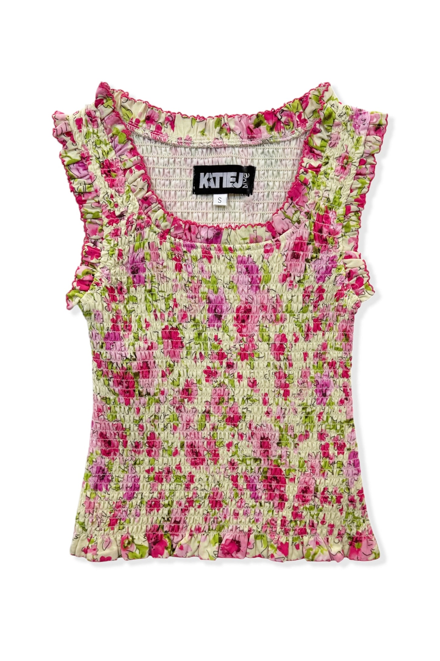 TWEEN HELENA PRINTED SMOCKED TANK TOP - FINAL SALE