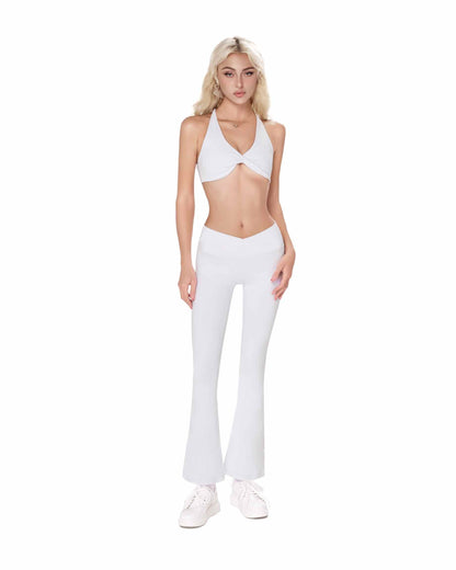 Mia Cross Front Bra - White