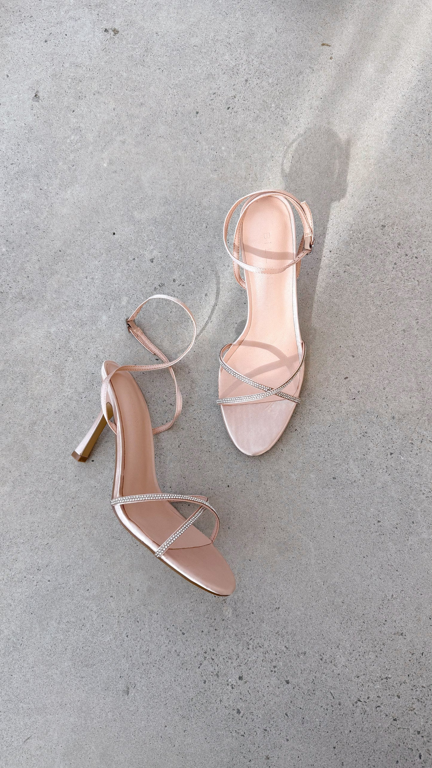 Vixin Heels - Champagne Satin Diamante