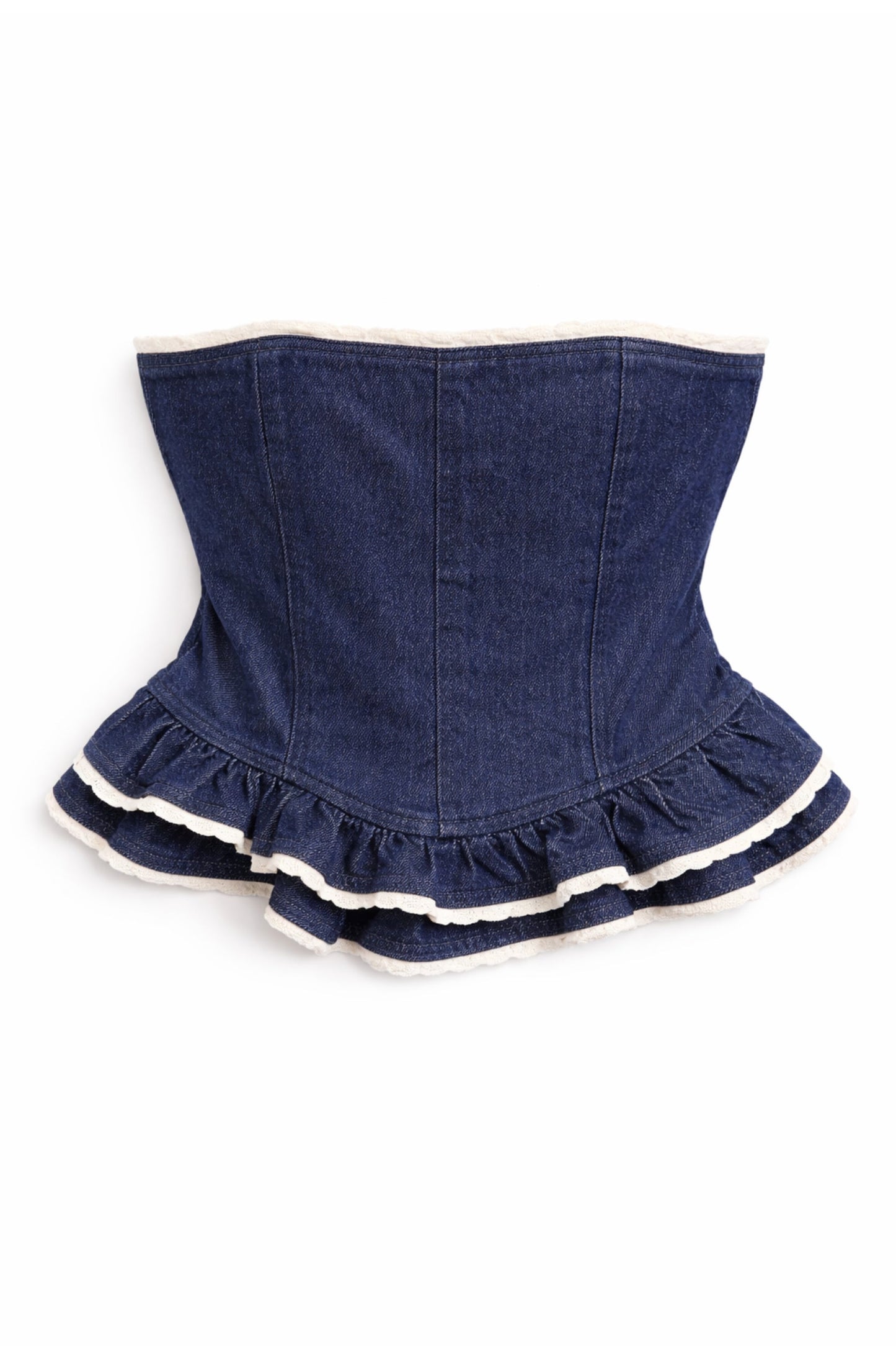 TWEEN KAUAI DENIM LACE TRIM BUSTIER