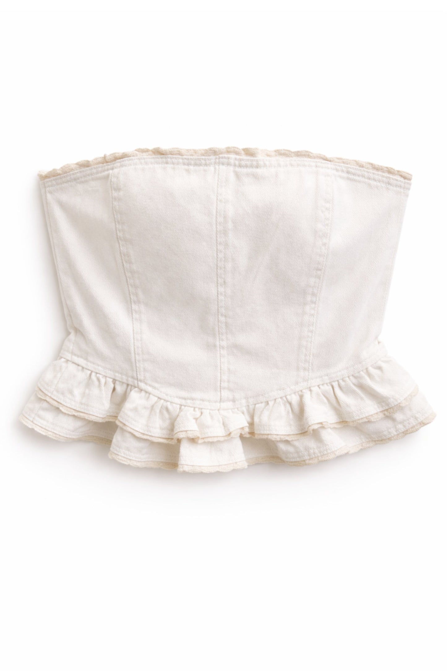 TWEEN KAUAI DENIM LACE TRIM BUSTIER