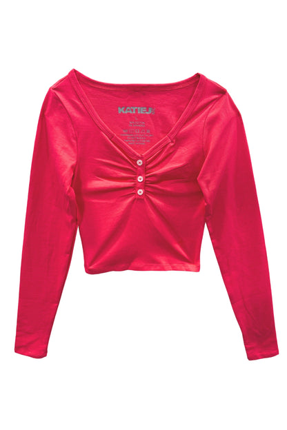TWEEN KEELY LONG SLEEVE BABYDOLL TOP - FINAL SALE