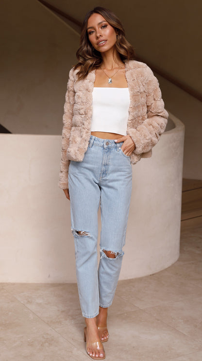 Tully Crop Jacket - Camel