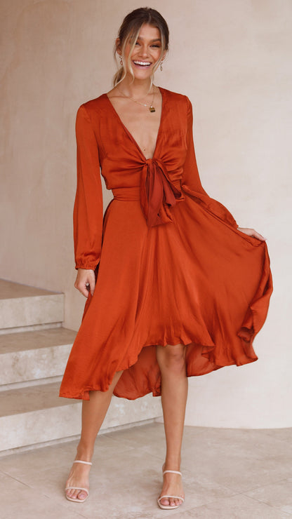 Starry Nights Dress - Rust
