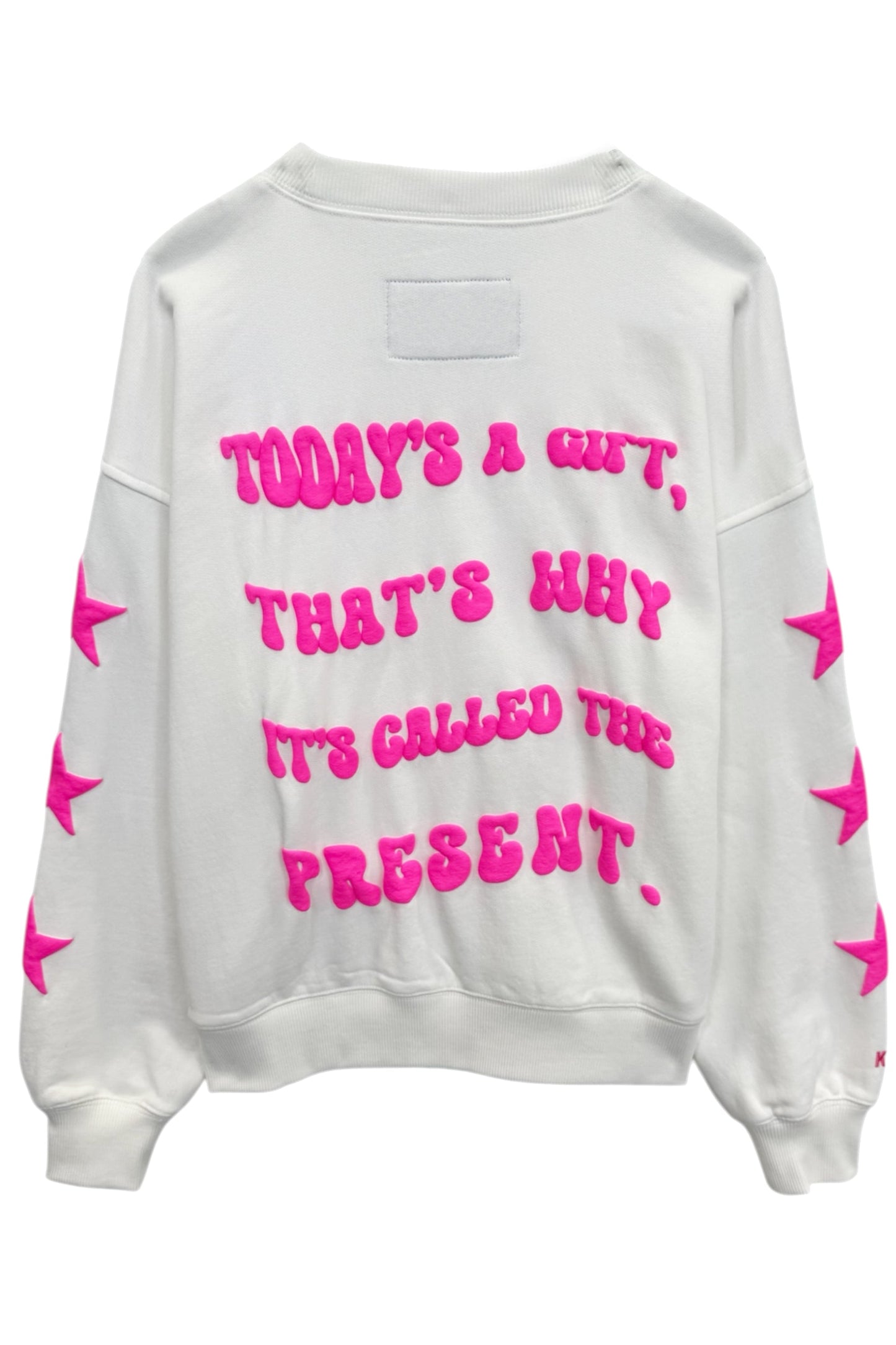 TWEEN LEAH OVERSIZED PUFFY “BE PRESENT” CREW SWEATSHIRT - FINAL SALE