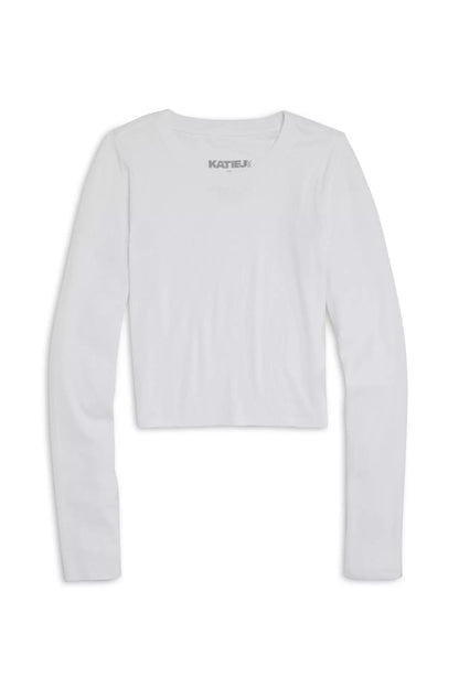 JUNIOR LIVI SOLID RIBBED LONG SLEEVE TEE