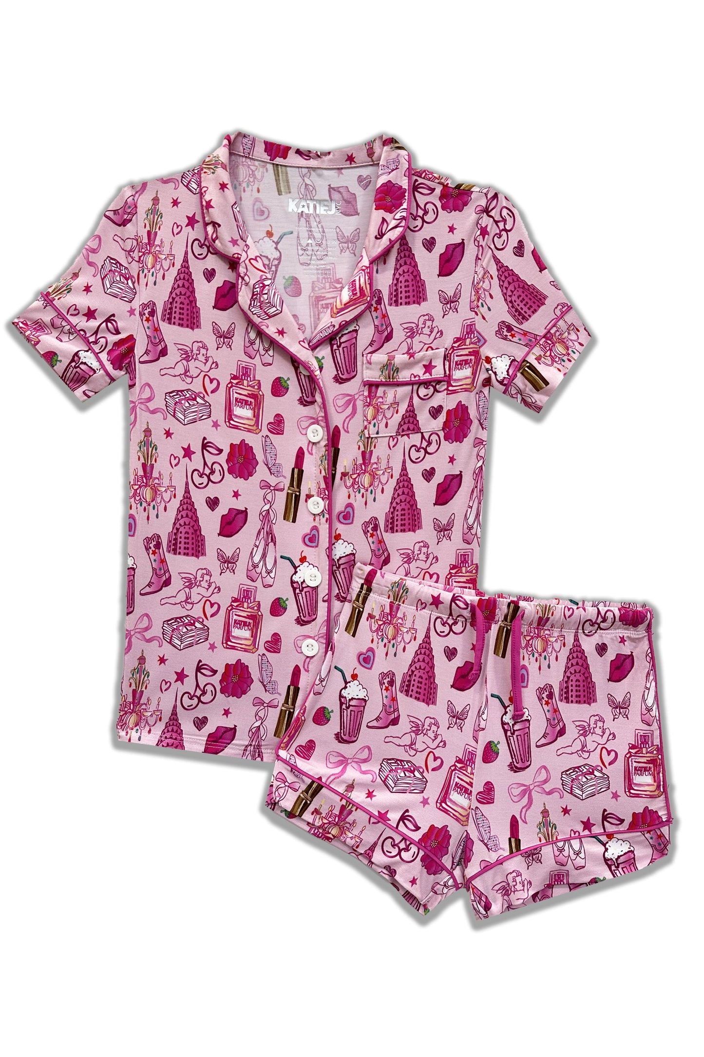 TWEEN LYNN PRINTED SHORTS LOUNGE SET