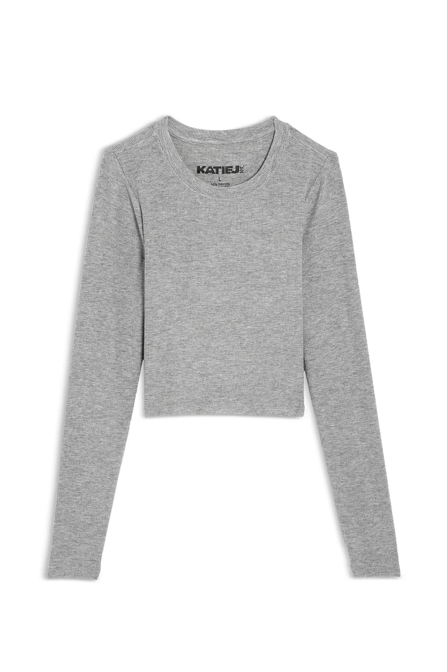 JUNIOR LIVI SOLID RIBBED LONG SLEEVE TEE
