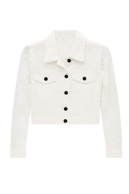 TWEEN MALAGA LACE INSERT DENIM JACKET
