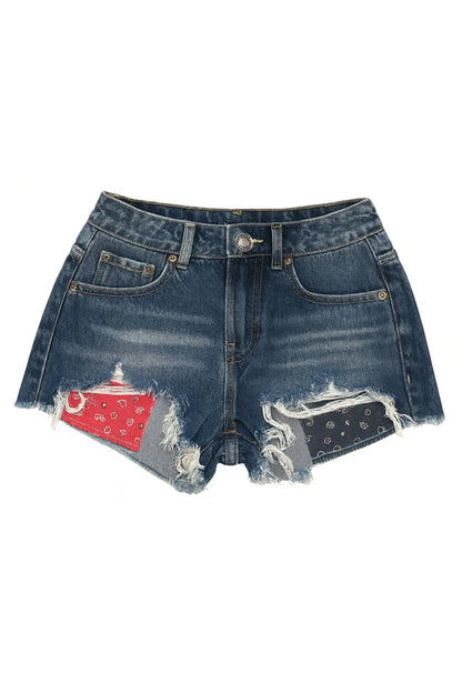 TWEEN MALIBU DENIM SHORTS PRINTED POCKET