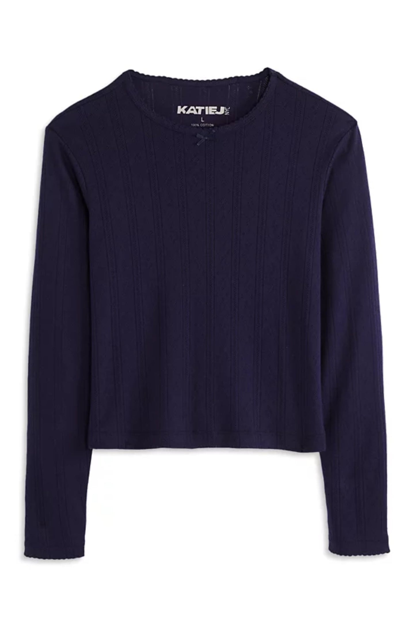 TWEEN MARINA LONG SLEEVE POINTELLE TOP