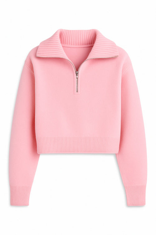 JUNIOR MARISSA QUARTER ZIP SWEATER
