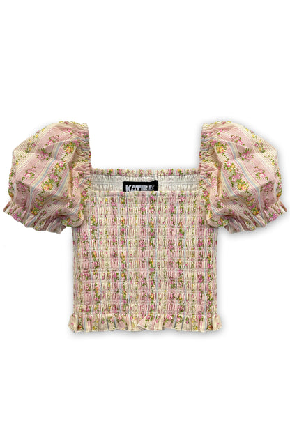 TWEEN MARLEE PRINTED PUFF SLEEVE TOP