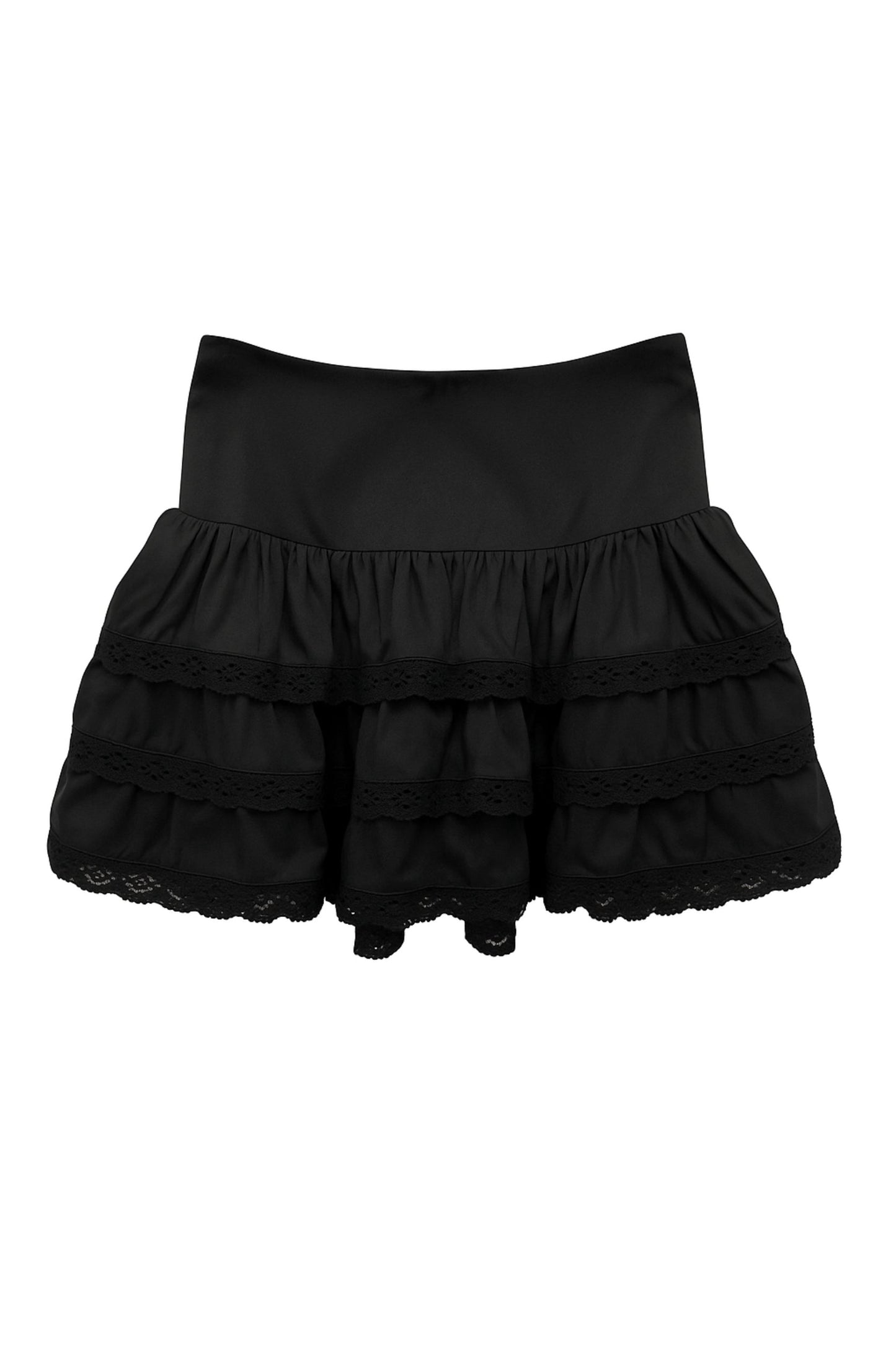 TWEEN MELODY SOLID DROP WAIST LACE TRIM SKIRT